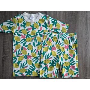 Hanna Anderson Lemon Print Shorts Pjs Pajamas Unisex Size 12